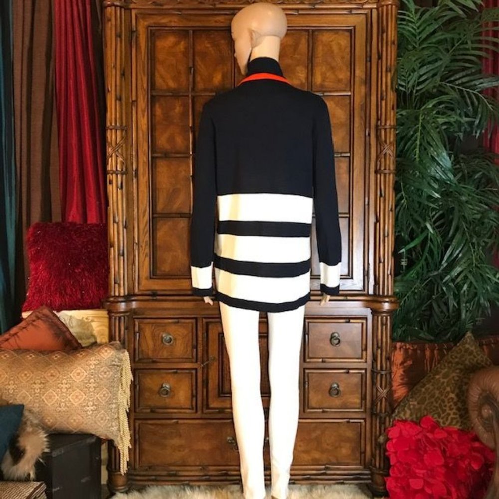 Jones New York Color Block Stripe Cascade Cardigan - image 4